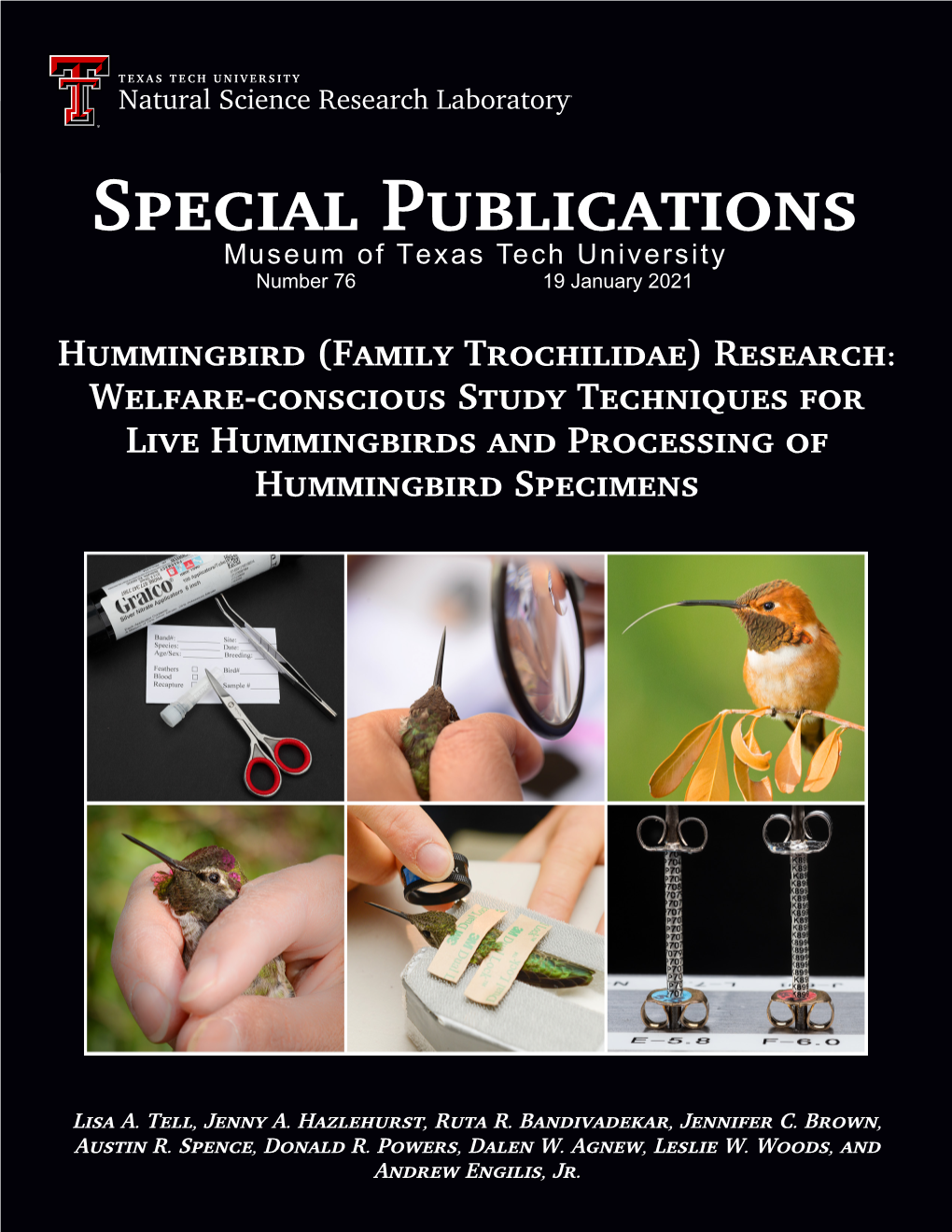 Hummingbird (Family Trochilidae) Research: Welfare-Conscious Study Techniques for Live Hummingbirds and Processing of Hummingbird Specimens