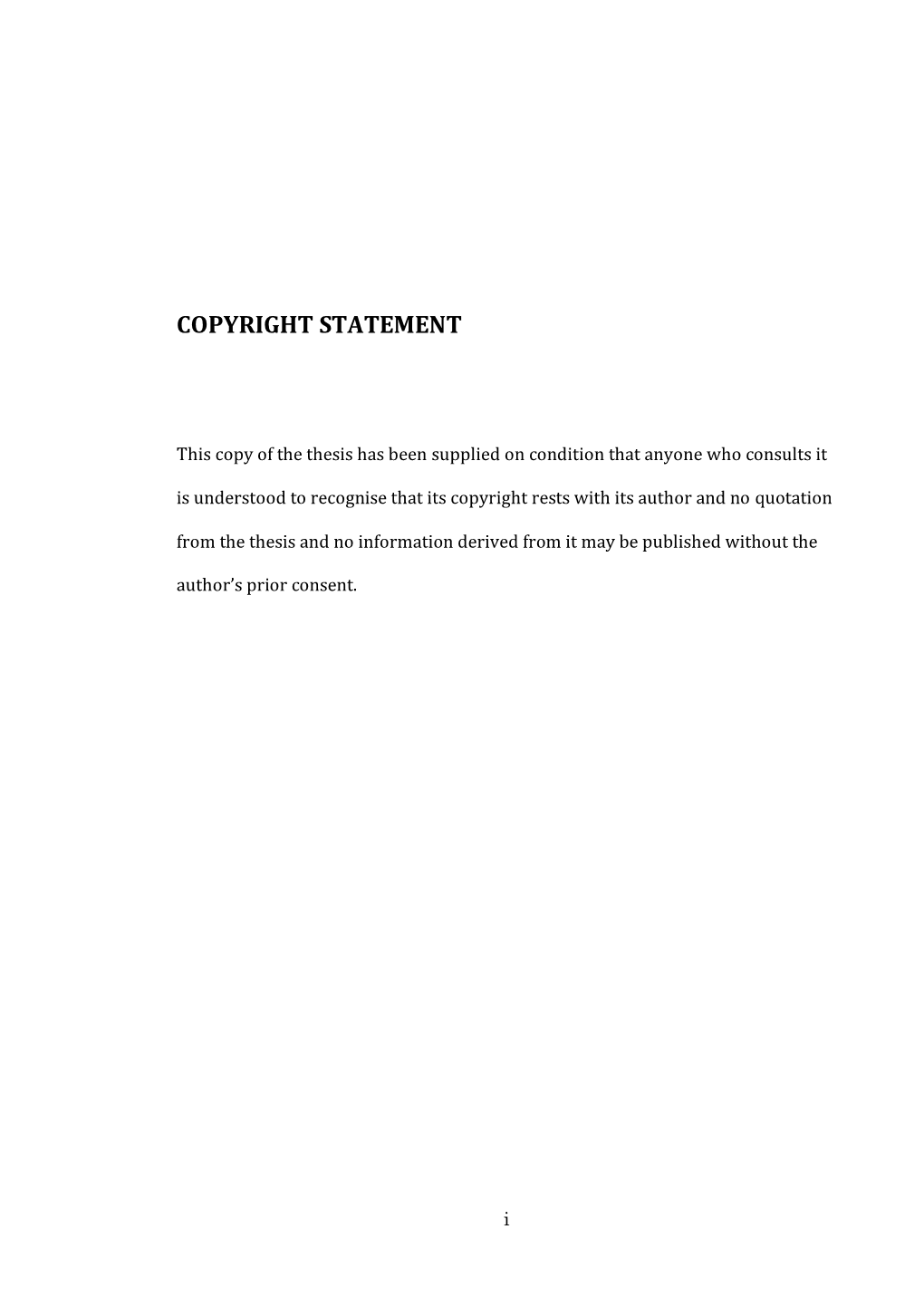 Copyright Statement