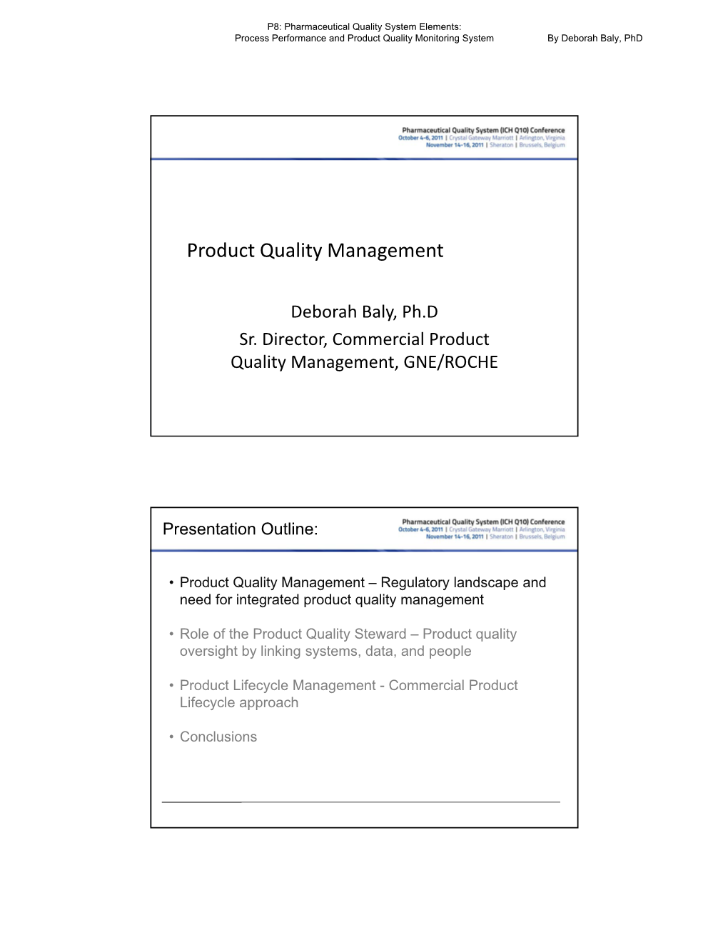 Product Quality Management