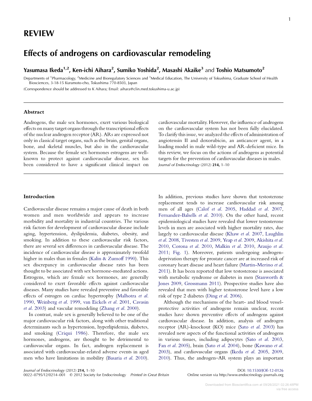 REVIEW Effects of Androgens on Cardiovascular Remodeling