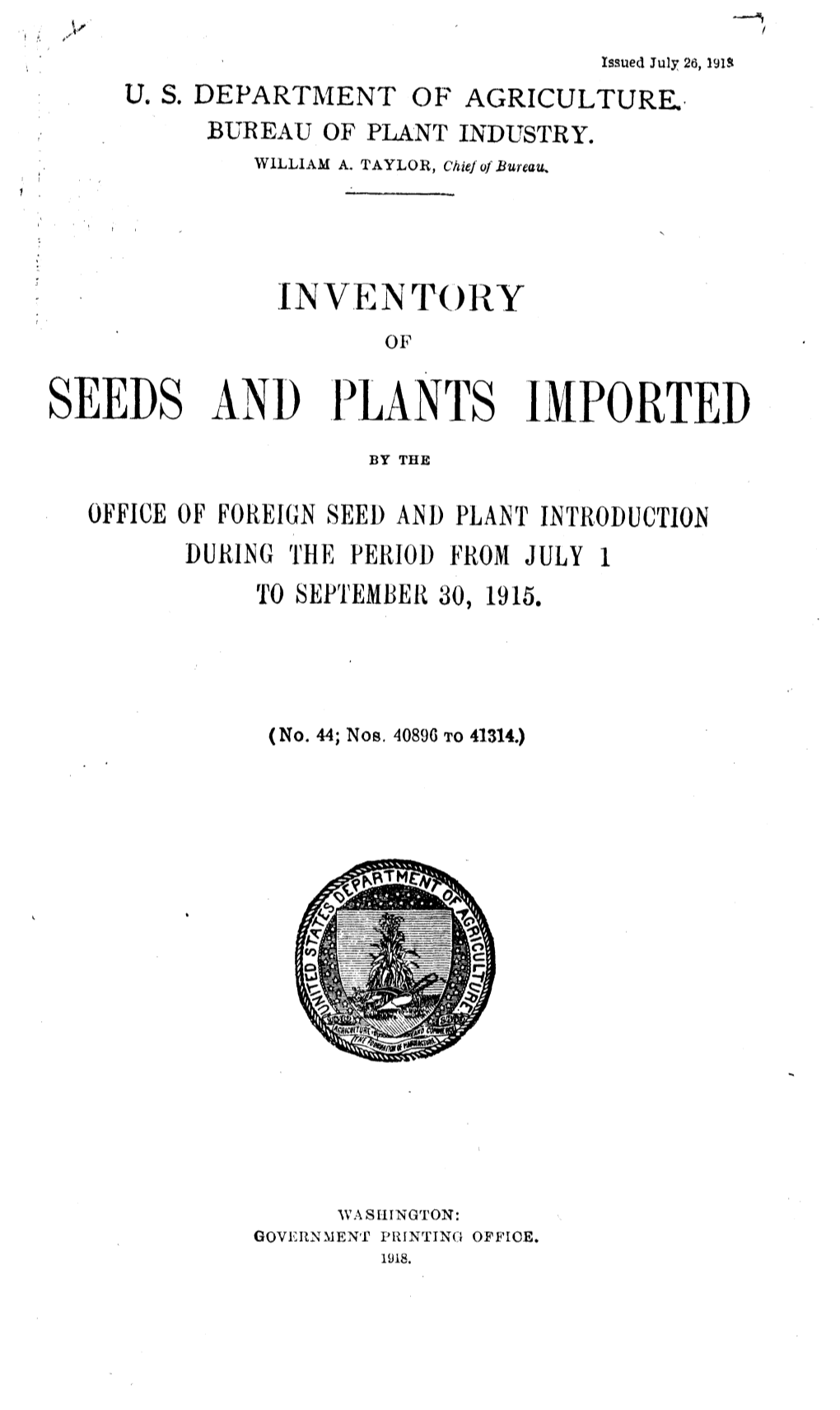 Seeds and Plants Imported