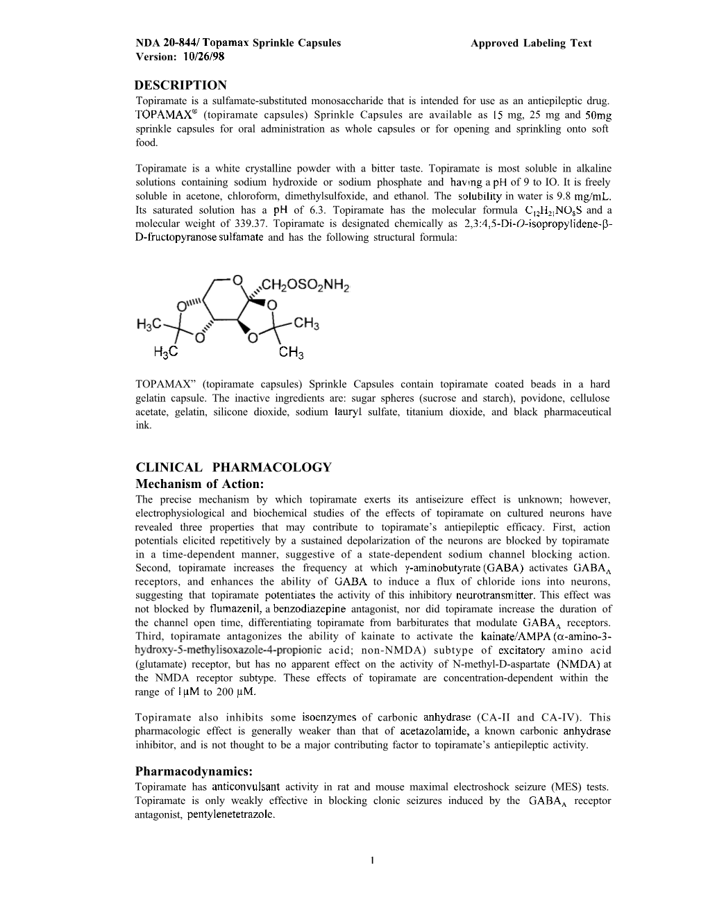 DESCRIPTION CLINICAL PHARMACOLOGY Mechanism Of