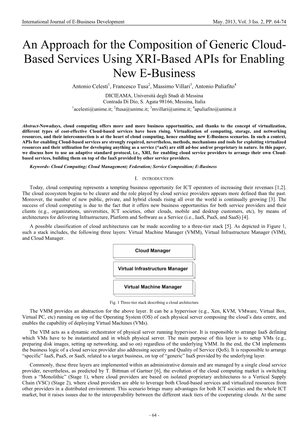 Based Services Using XRI-Based Apis for Enabling New E-Business