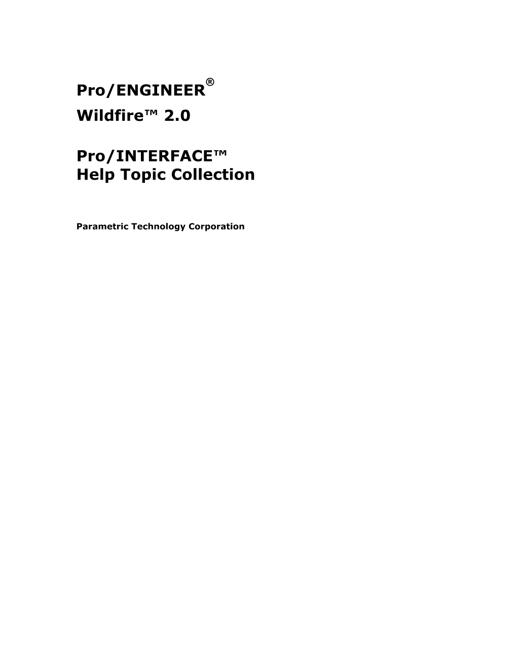Pro/INTERFACE Help Topic Collection