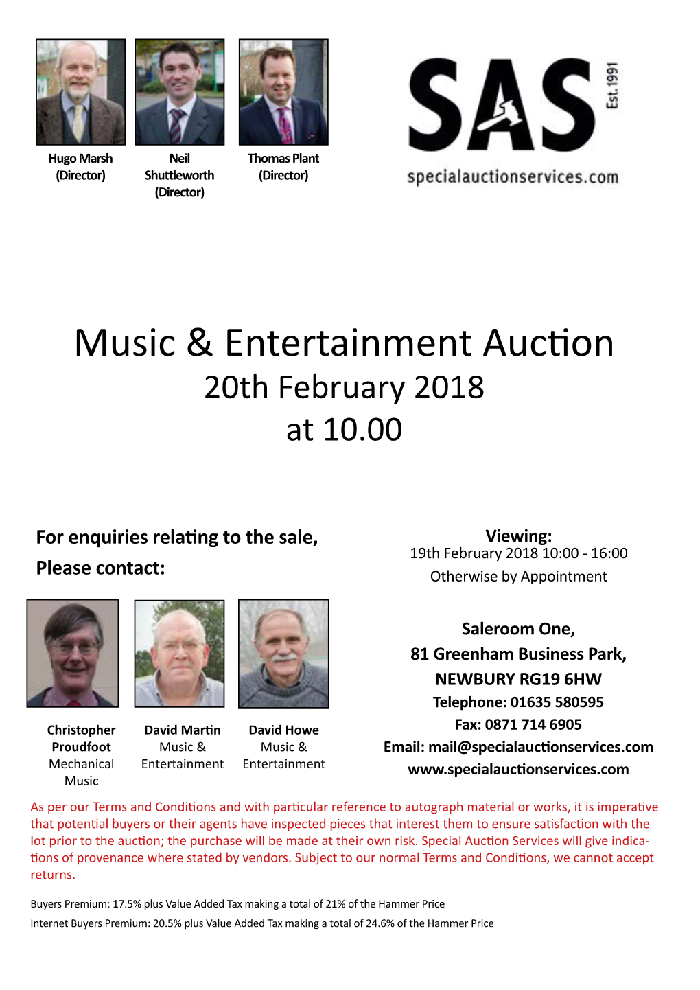 Music & Entertainment Auction