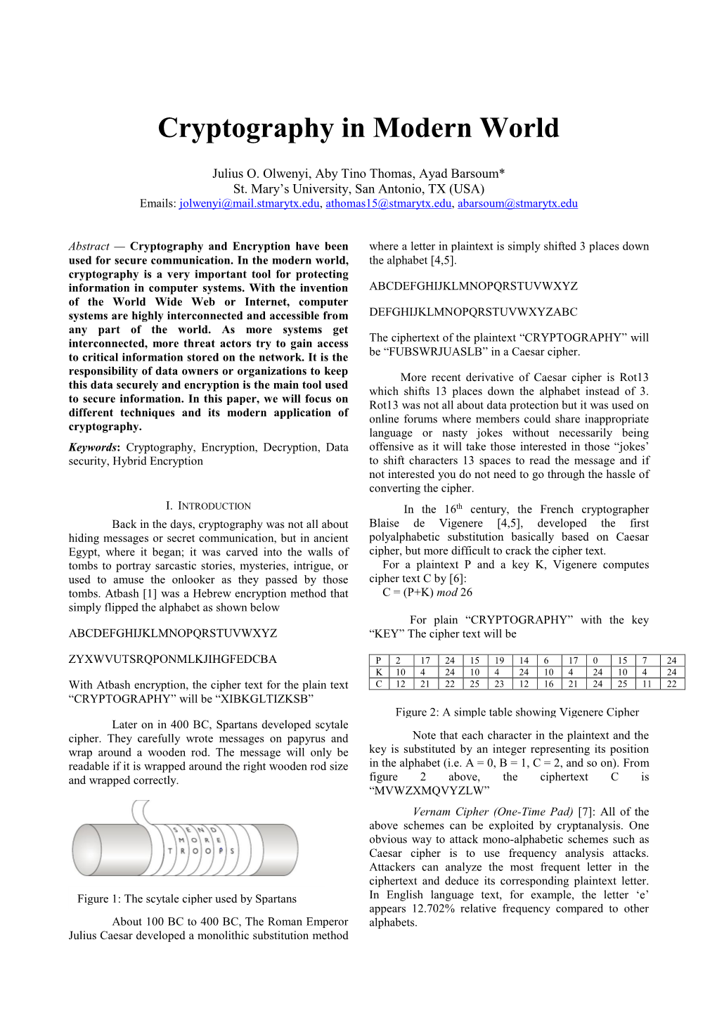 Cryptography in Modern World