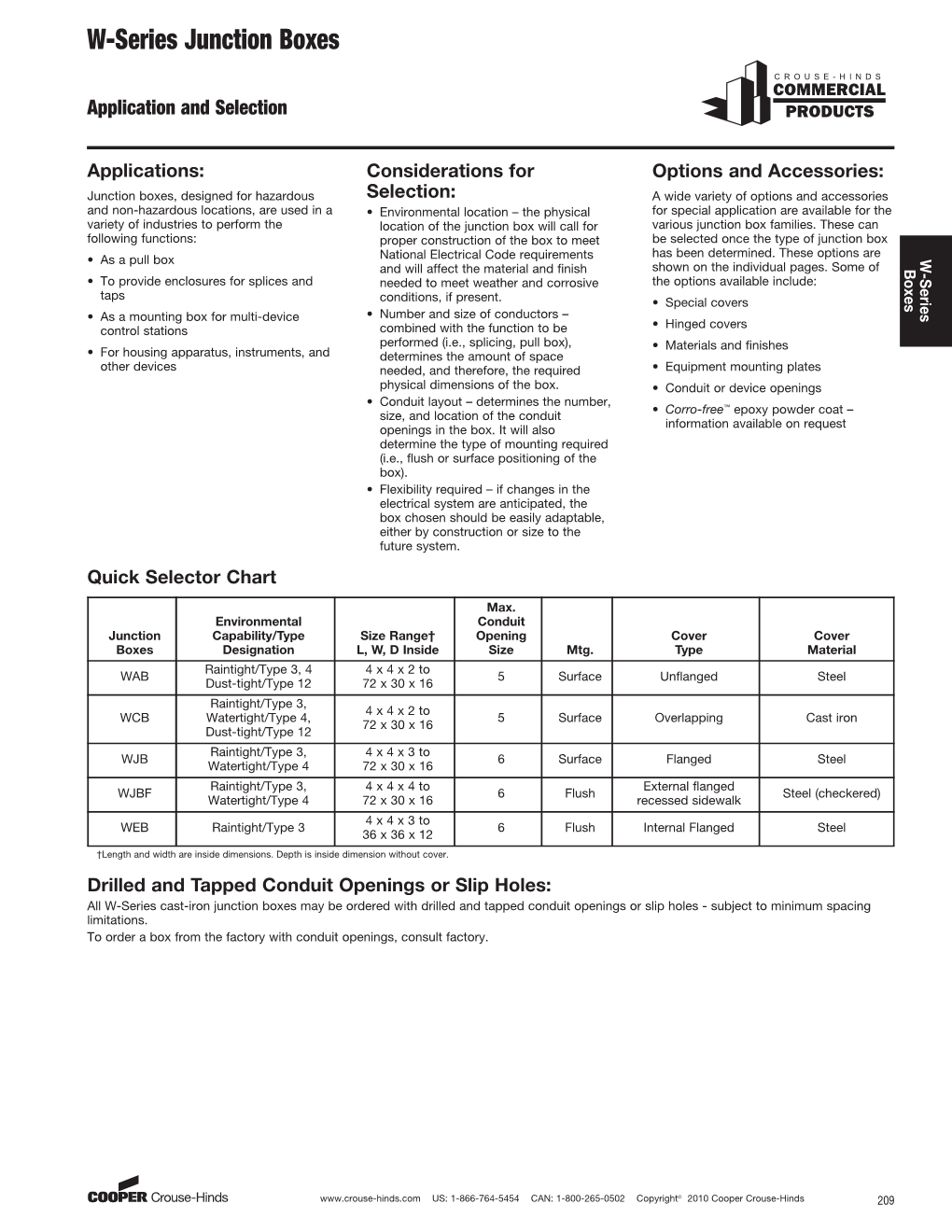 W-Series Junction Boxes