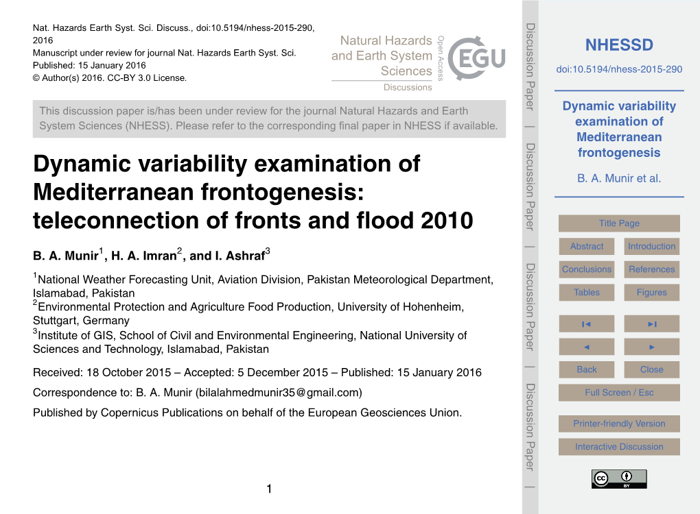 Dynamic Variability Examination of Mediterranean Frontogenesis