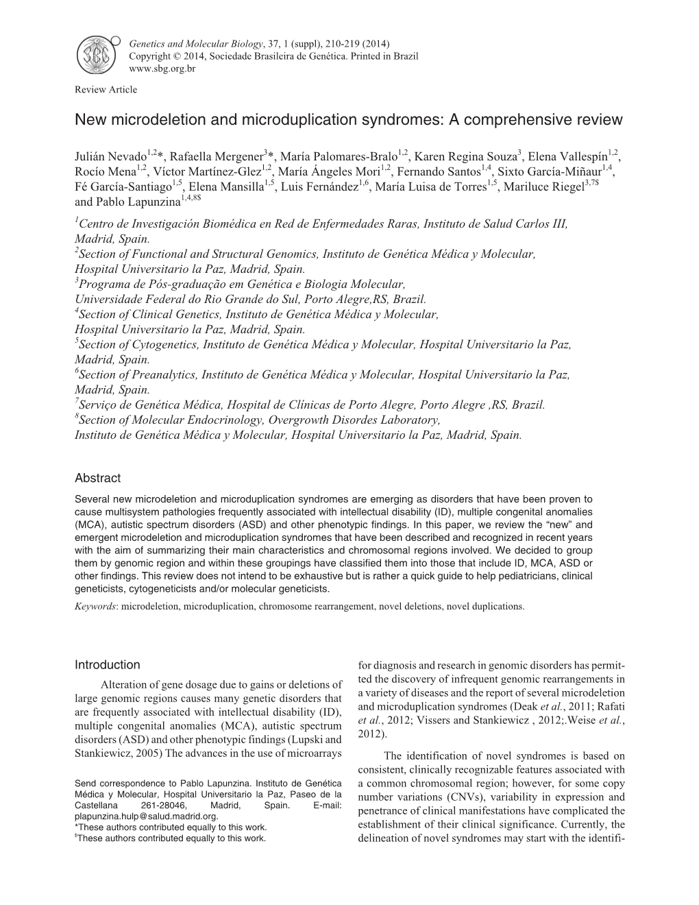 New Microdeletion and Microduplication Syndromes: a Comprehensive Review