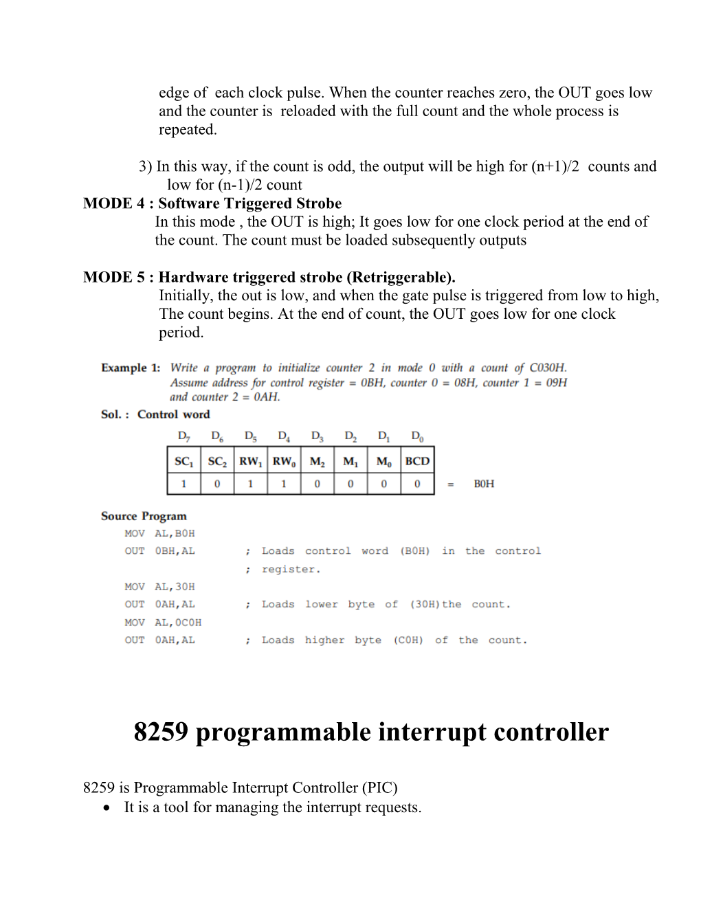 8259 Programmable Interrupt Controller