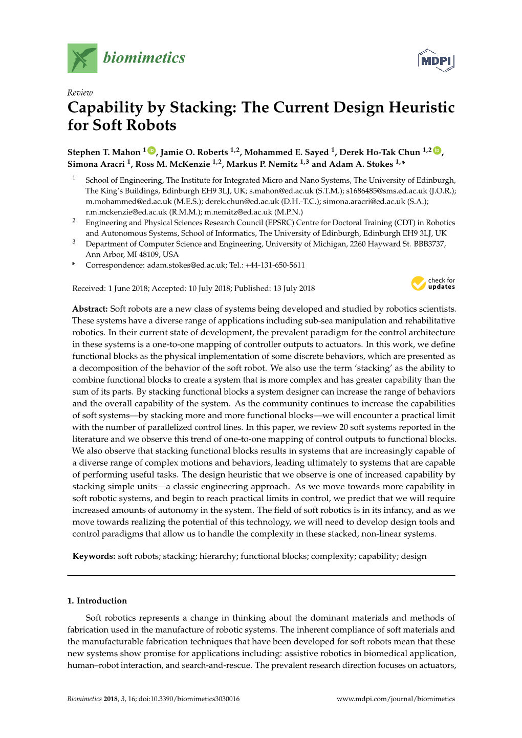 Capability by Stacking: the Current Design Heuristic for Soft Robots