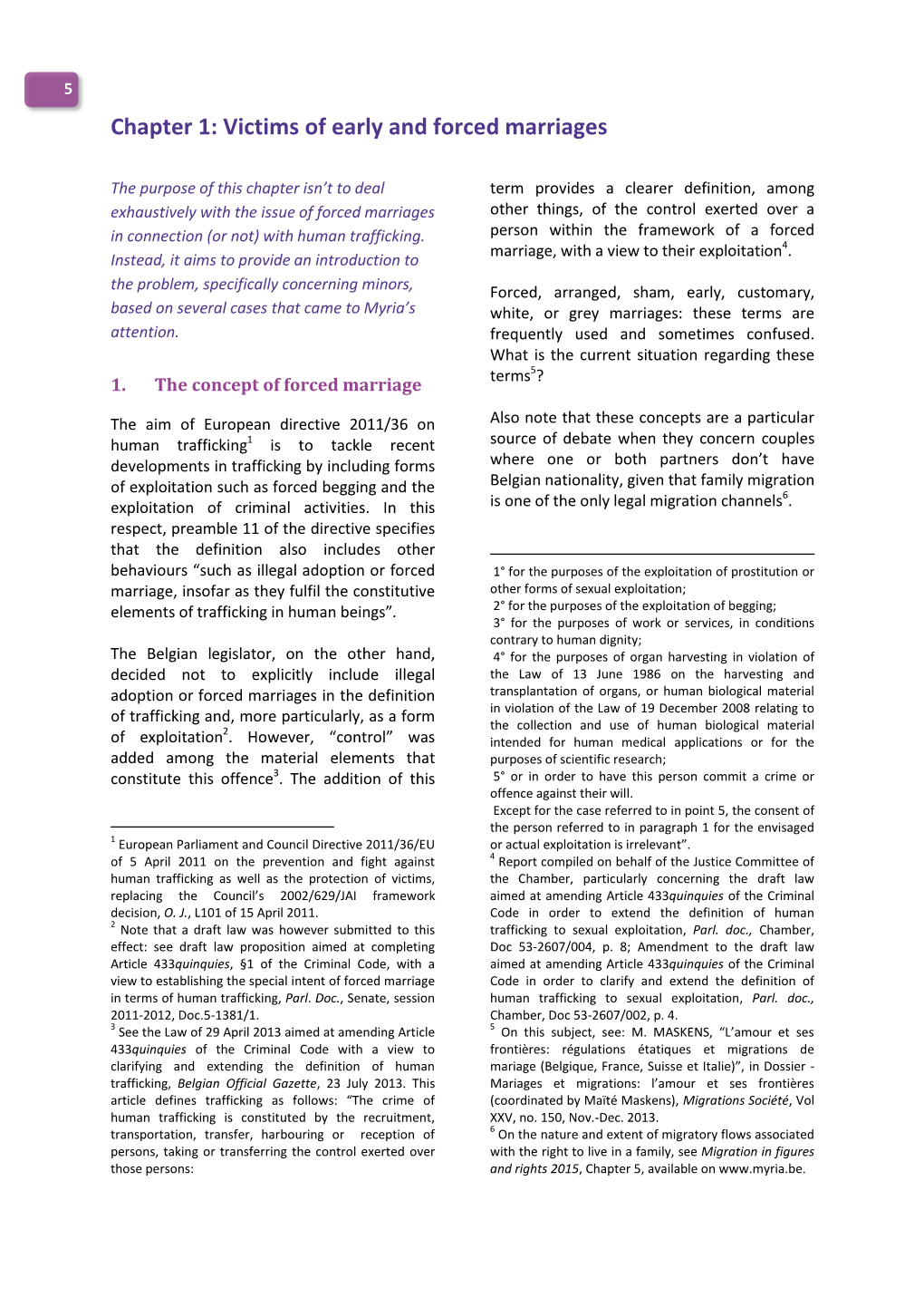 Victims of Early and Forced Marriages