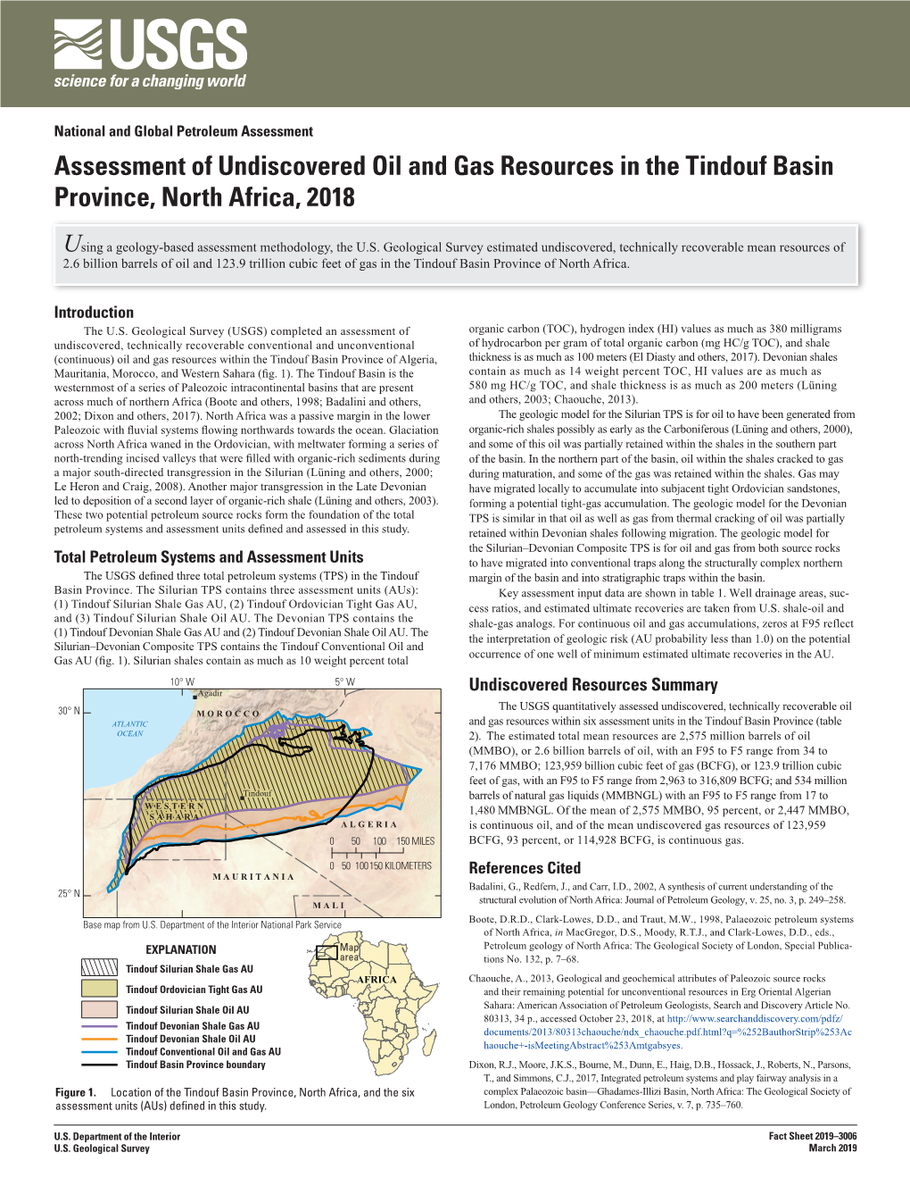 Tindouf Basin Province, North Africa, 2018