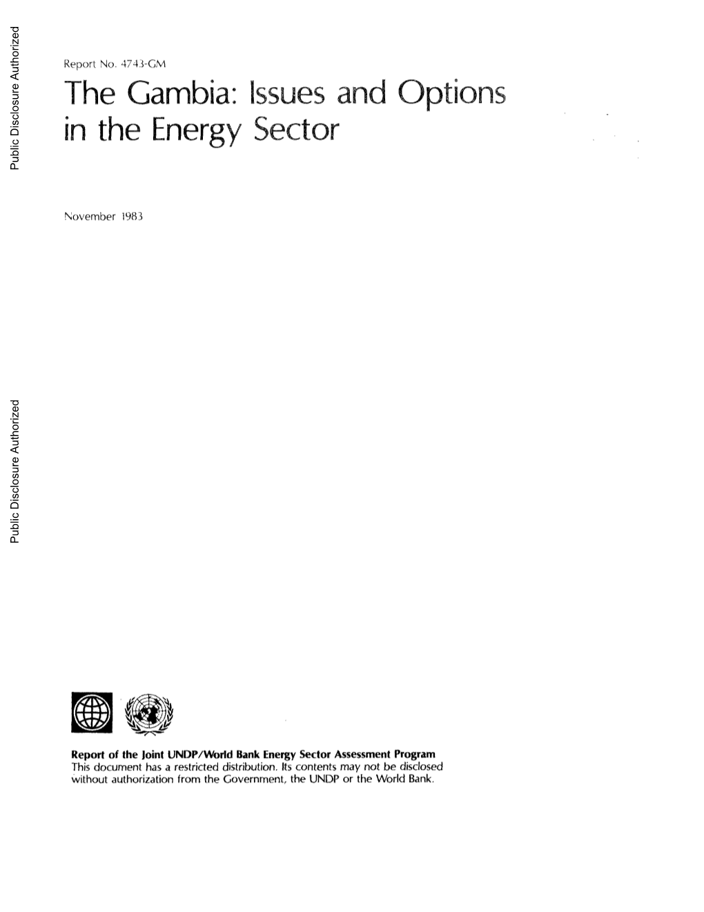 The Gambia: Issues and Options in the Energy Sector Public Disclosure Authorized