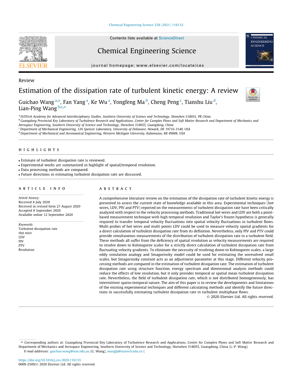 Estimation of the Dissipation Rate of Turbulent Kinetic Energy: a Review