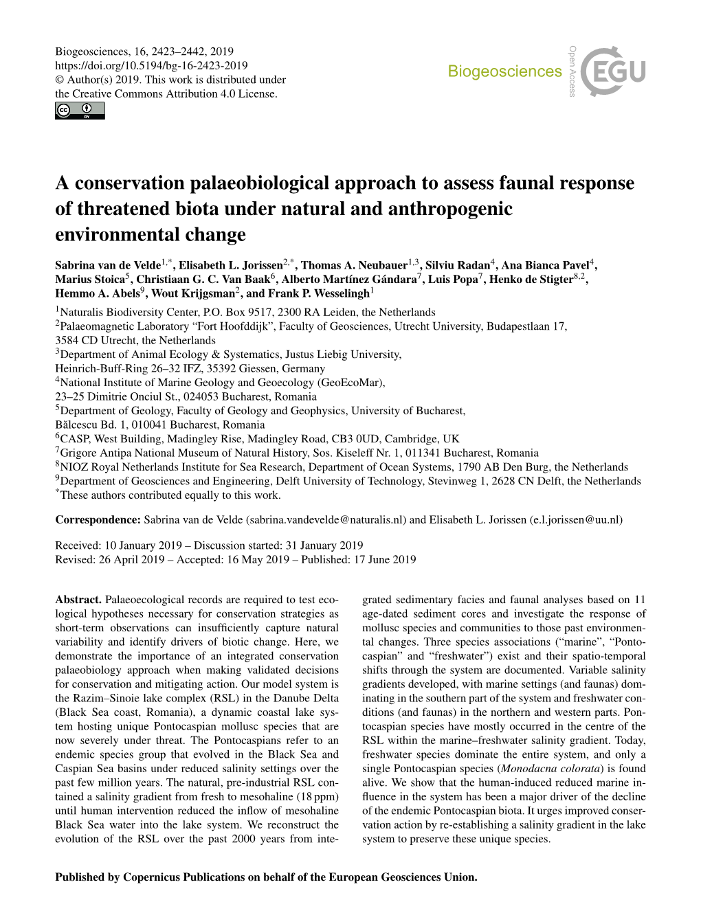 A Conservation Palaeobiological Approach to Assess Faunal Response of Threatened Biota Under Natural and Anthropogenic Environmental Change