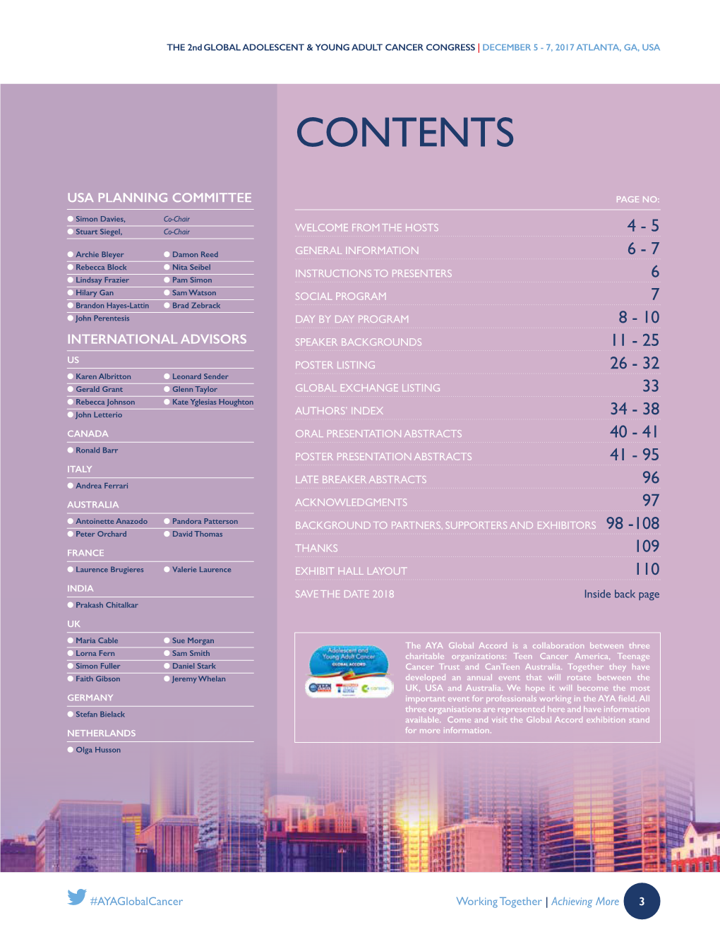 Program: 2Nd Annual Global AYA Cancer Congress Atlanta 2017