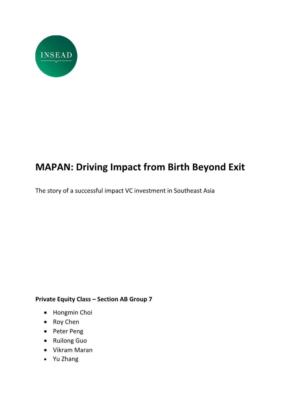MAPAN: Driving Impact from Birth Beyond Exit