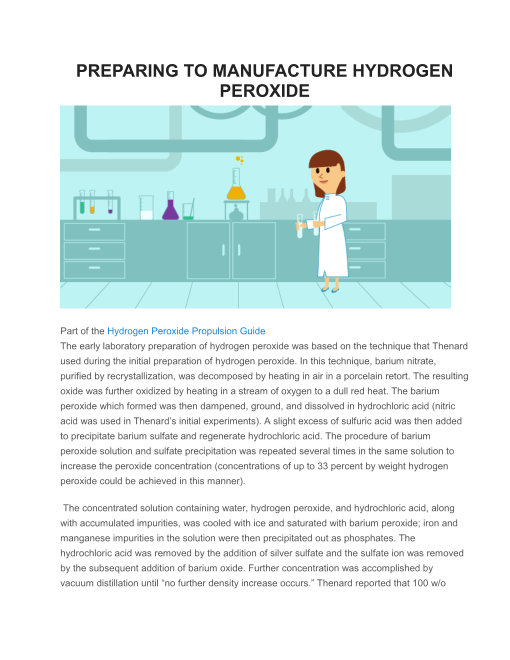 Preparing to Manufacture Hydrogen Peroxide