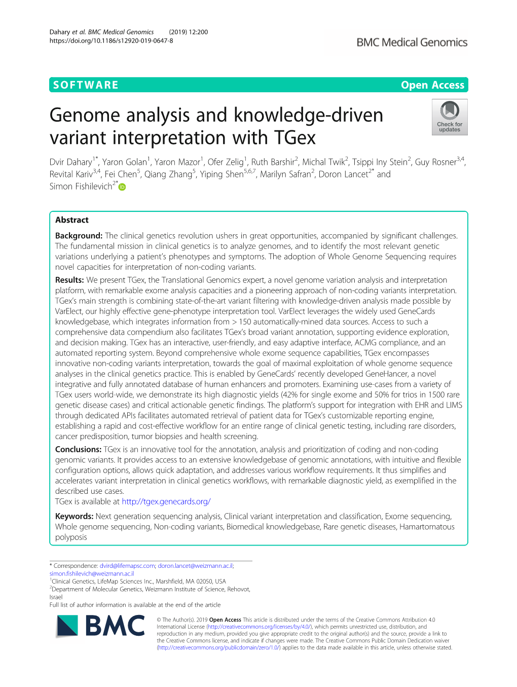 Genome Analysis and Knowledge