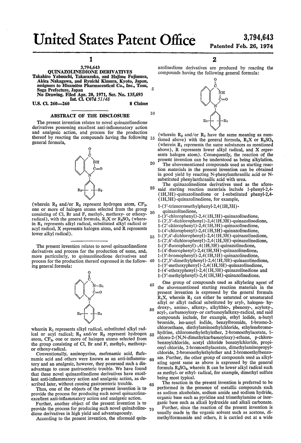 United States Patent Office Patented Feb