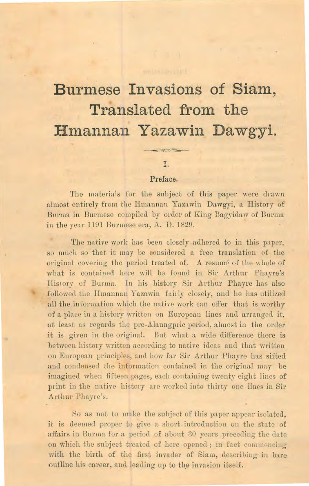 Translated from the Hmannan Yazawin Dawgyl