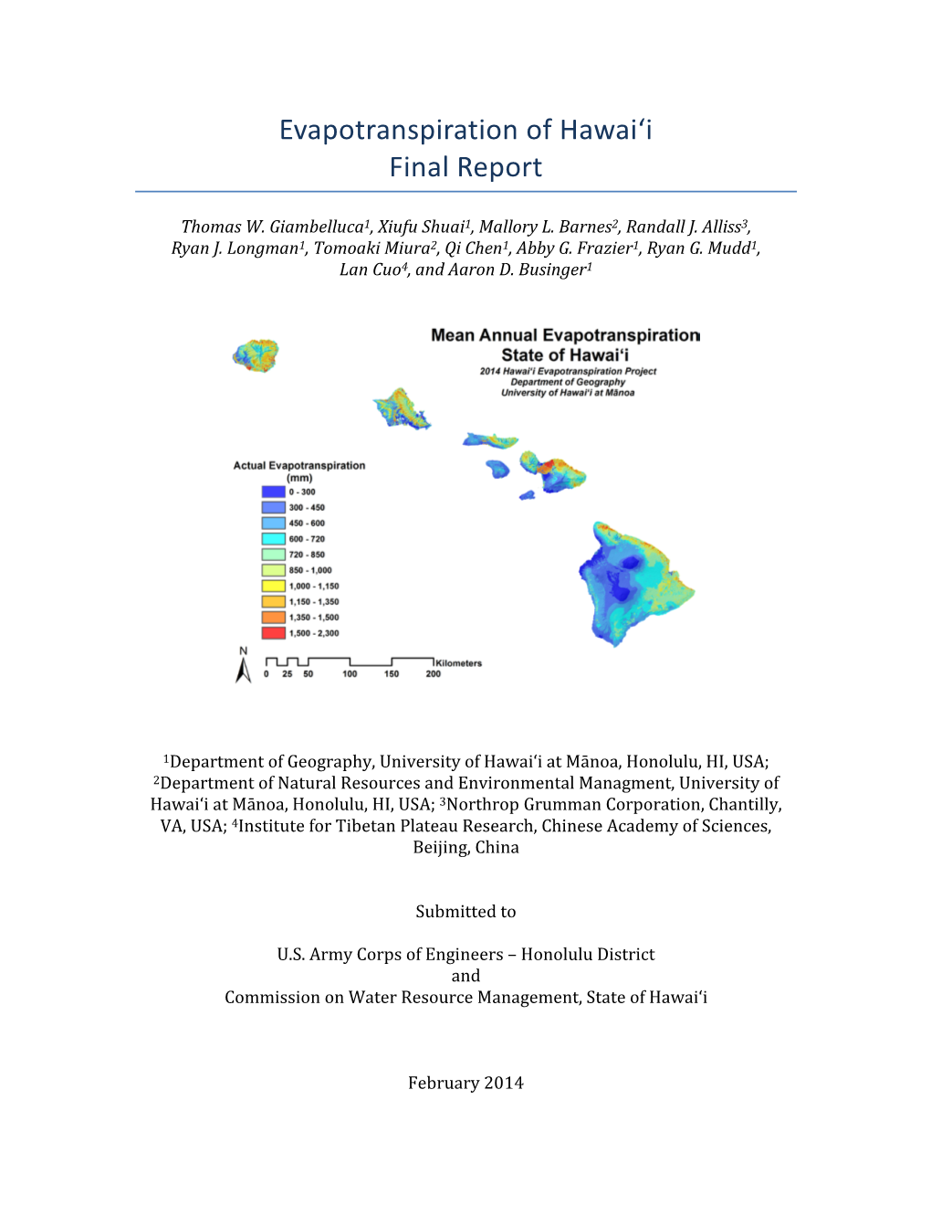 Evapotranspiration of Hawai'i Final Report