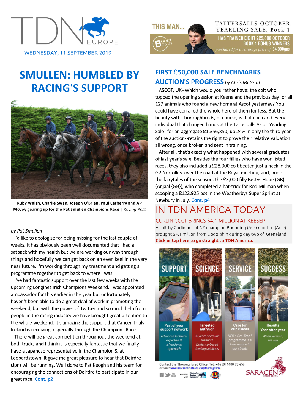 Smullen: Humbled by Racing=S Support