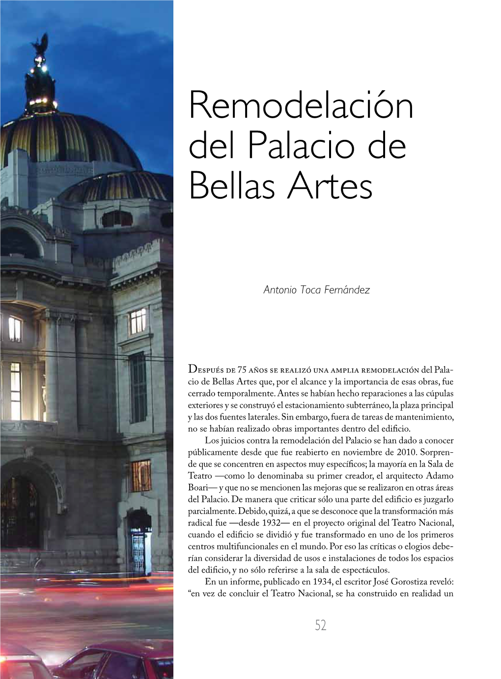 Remodelación Del Palacio De Bellas Artes