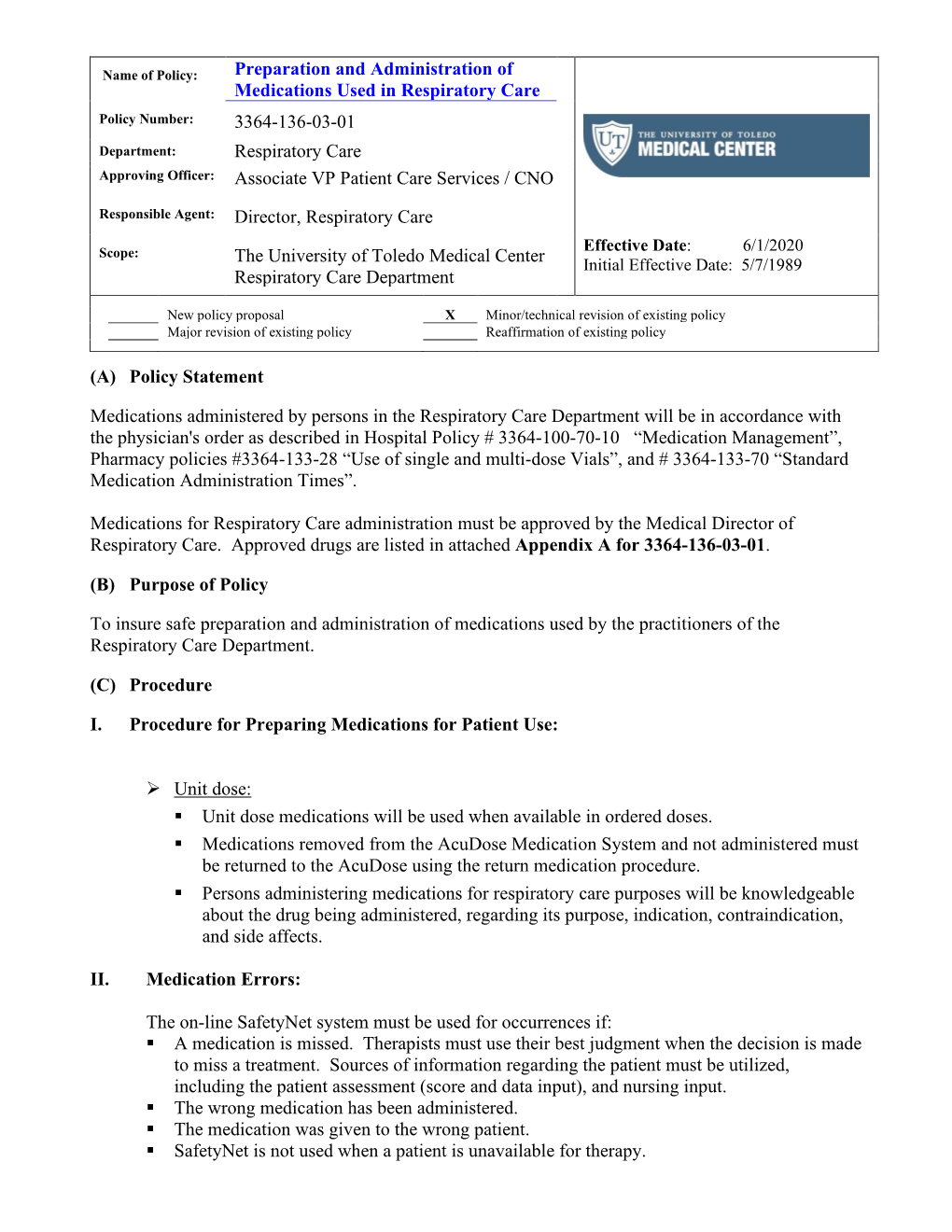 3364-136-03-01 Preparation and Administration of Medications Used in Respiratory Care Page 2