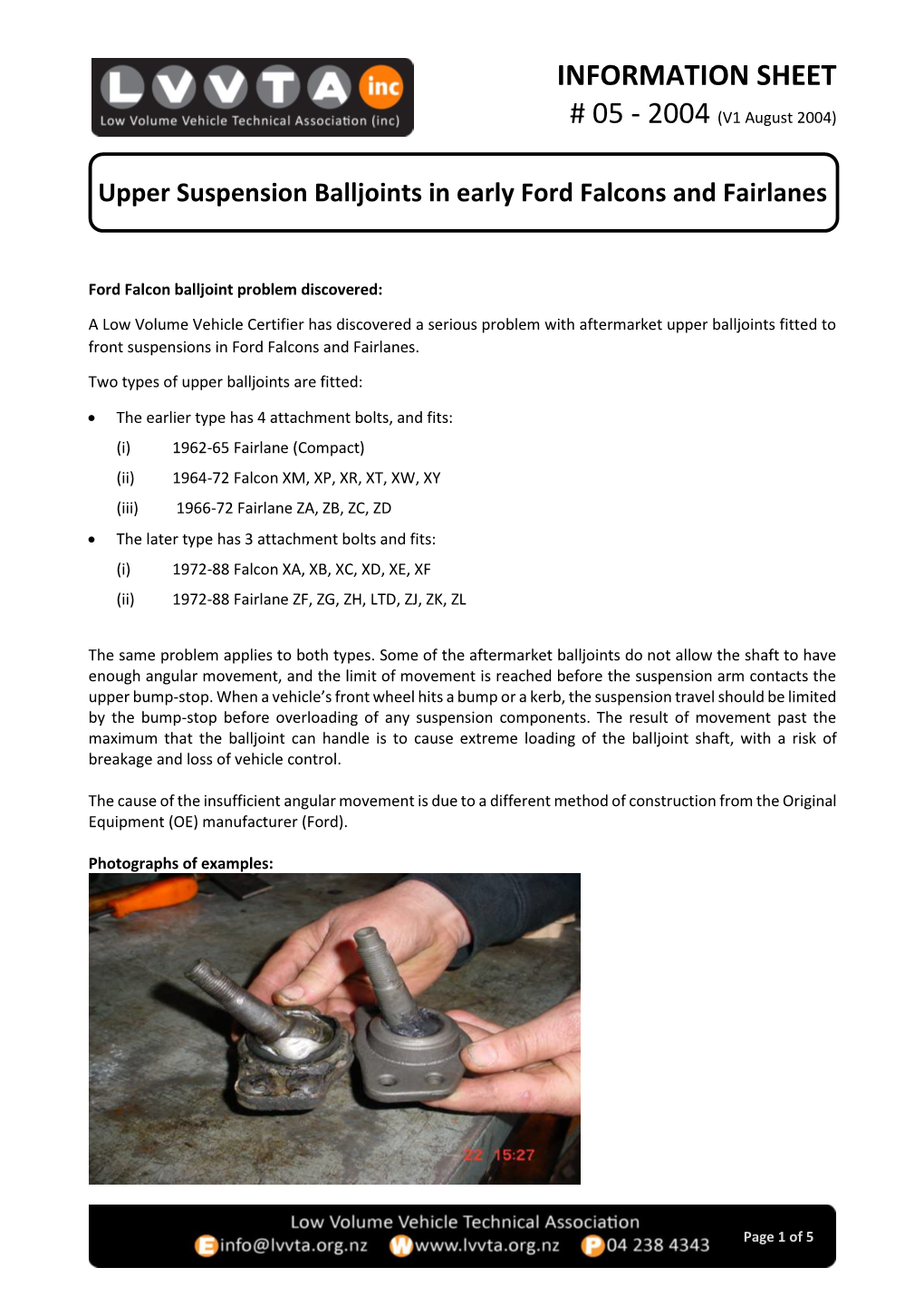 Upper Suspension Balljoints in Early Ford Falcons and Fairlanes