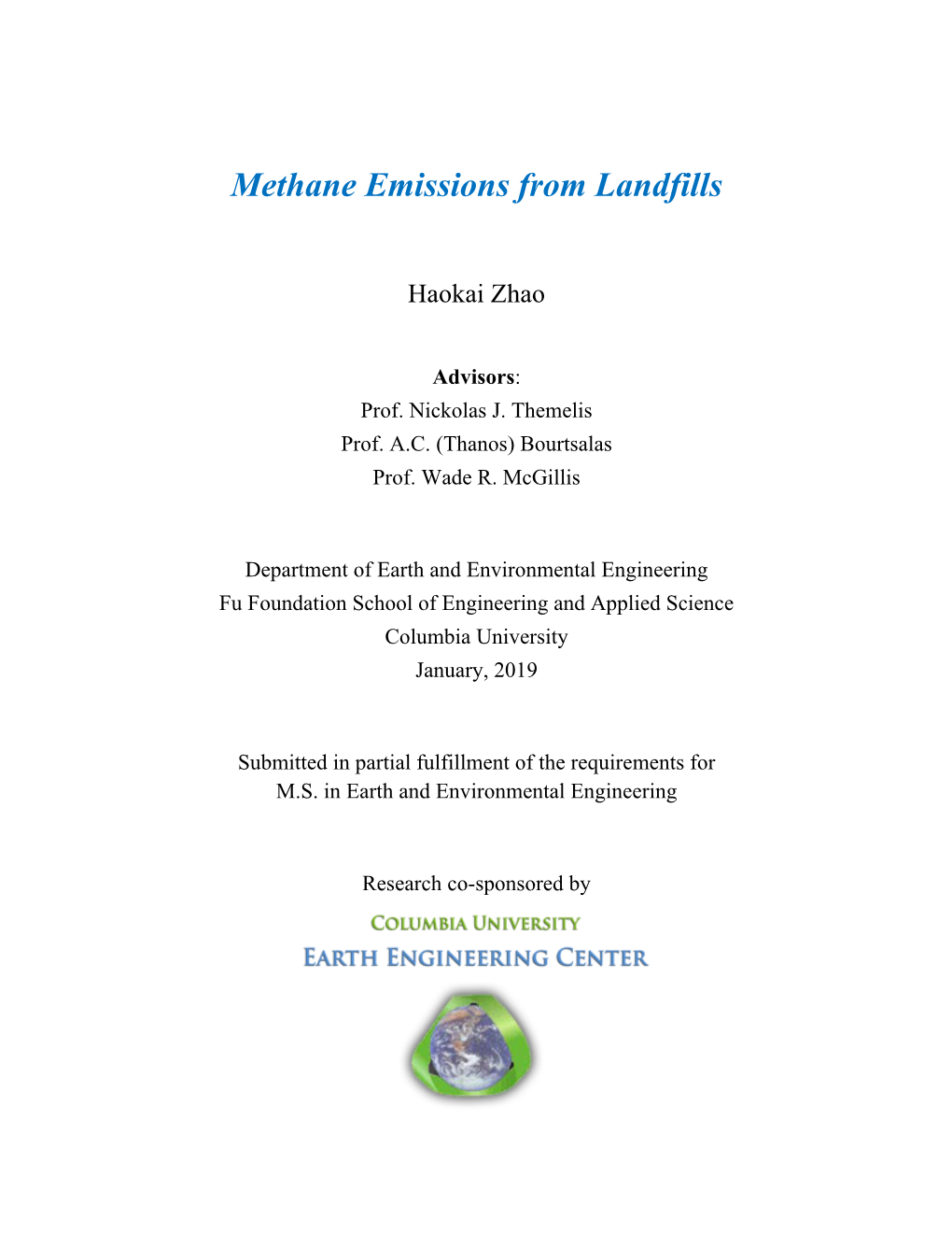 Methane Emissions from Landfills