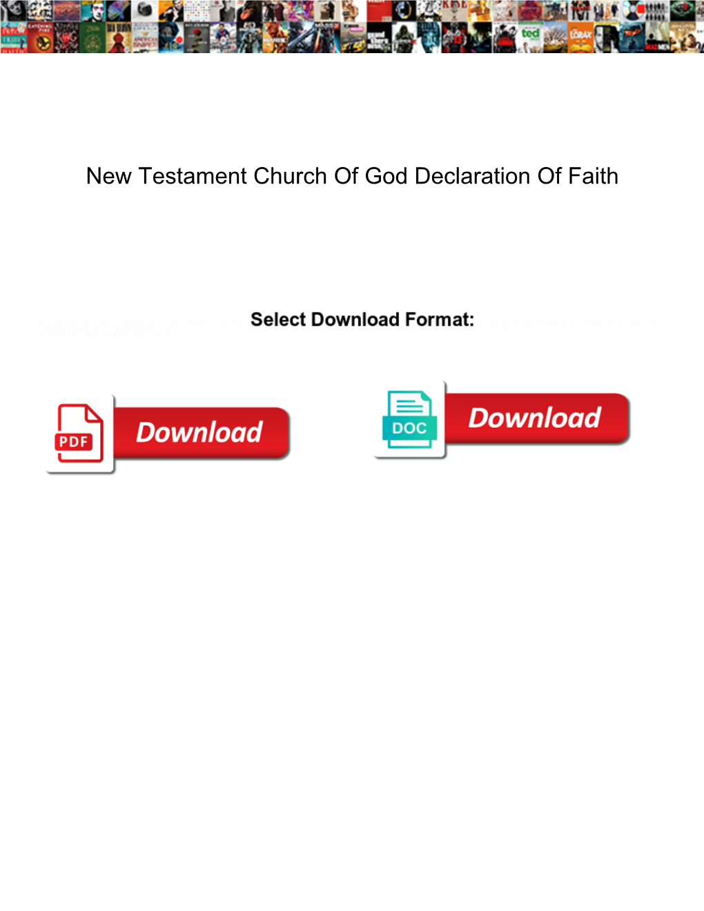 New Testament Church of God Declaration of Faith