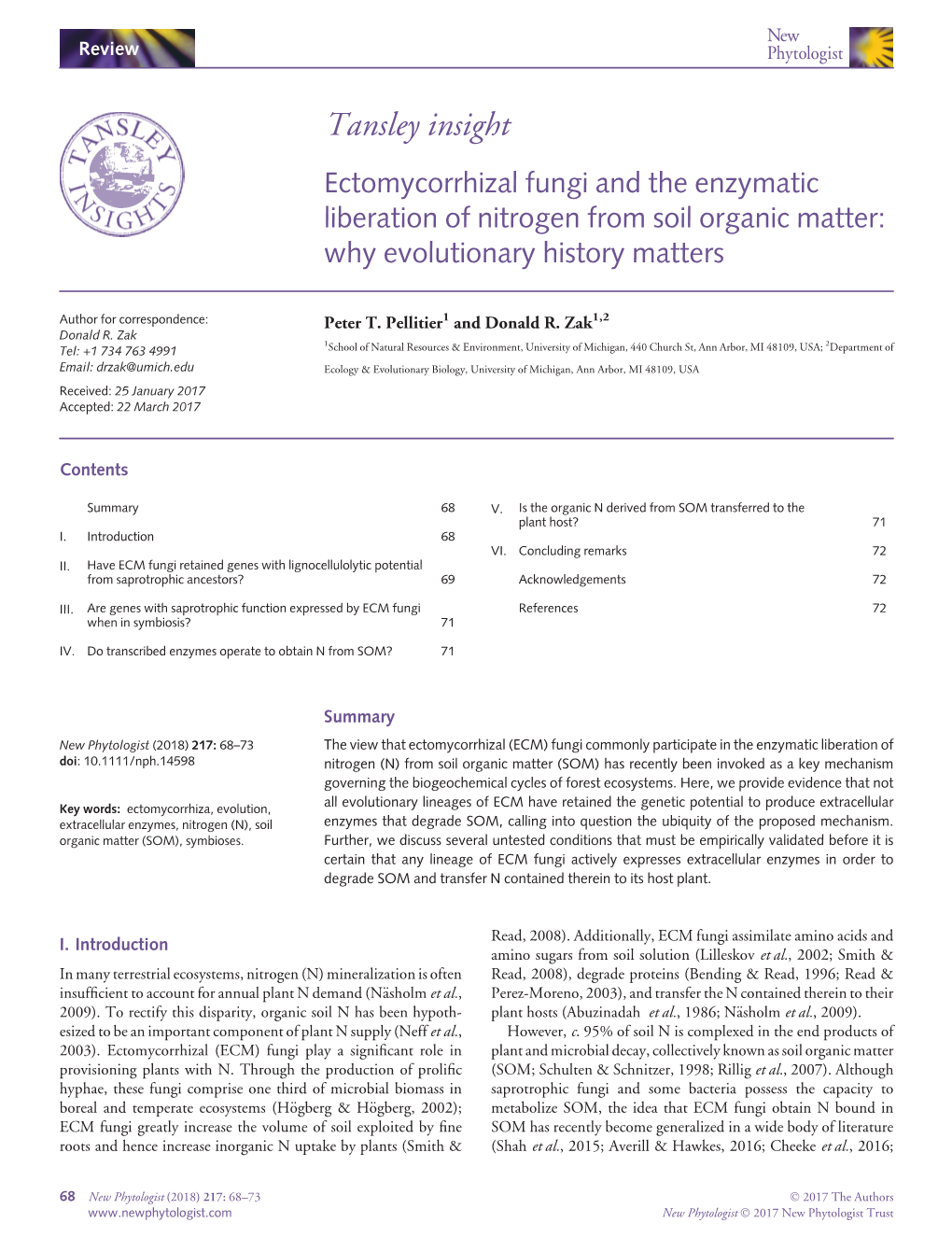 Ectomycorrhizal Fungi and the Enzymatic Liberation of Nitrogen from Soil Organic Matter: Why Evolutionary History Matters