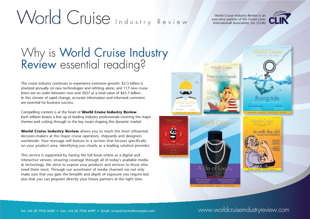 Why Is World Cruise Industry Review Essential Reading?
