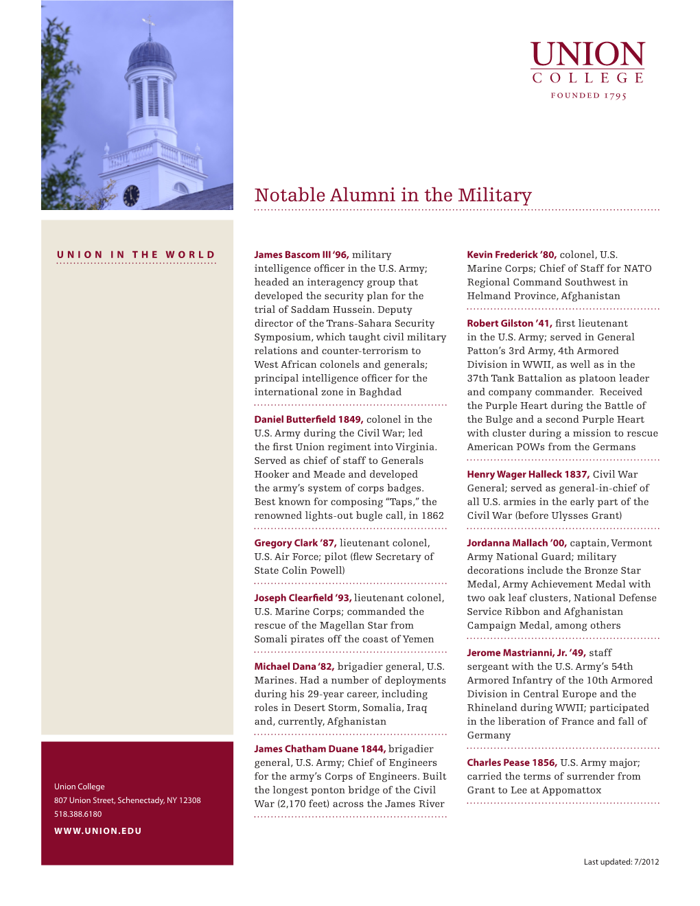 Notable Alumni in the Military