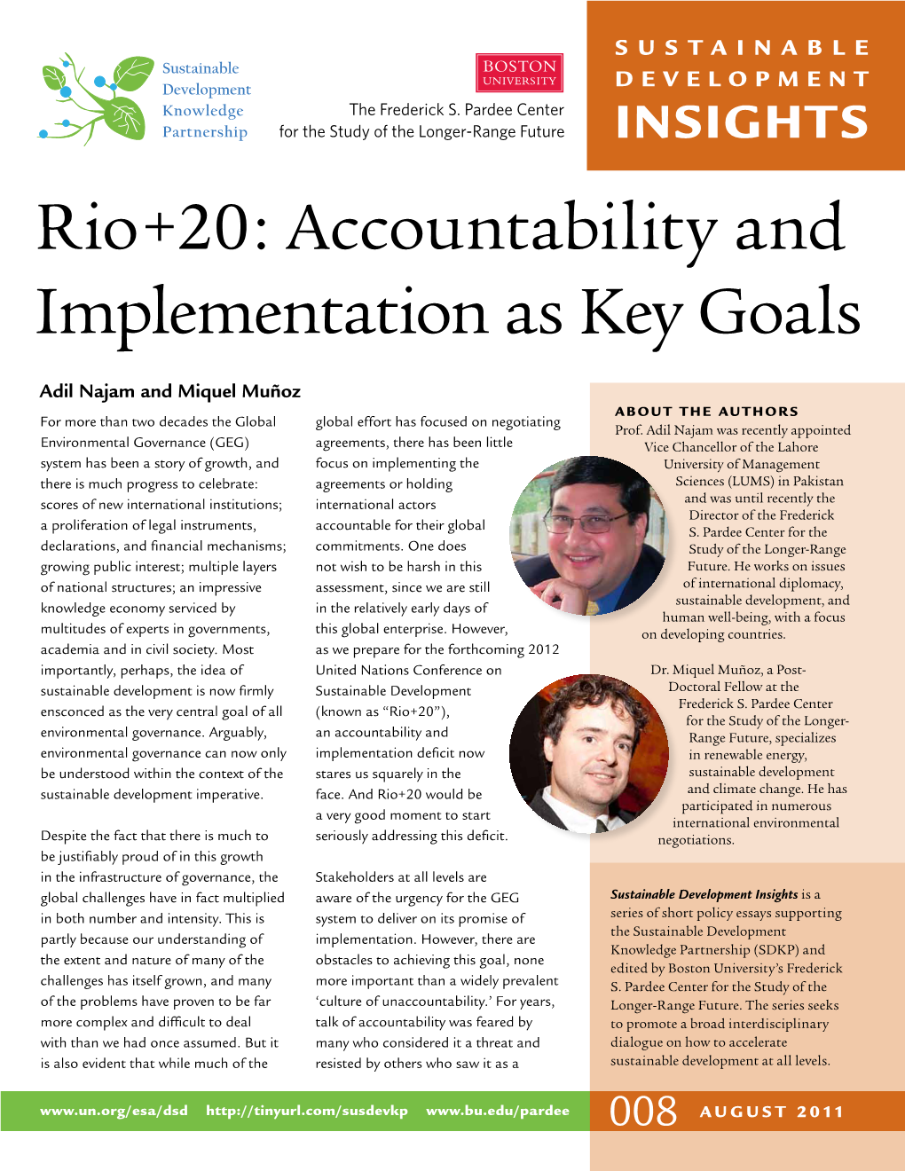 Rio+20: Accountability and Implementation As Key Goals