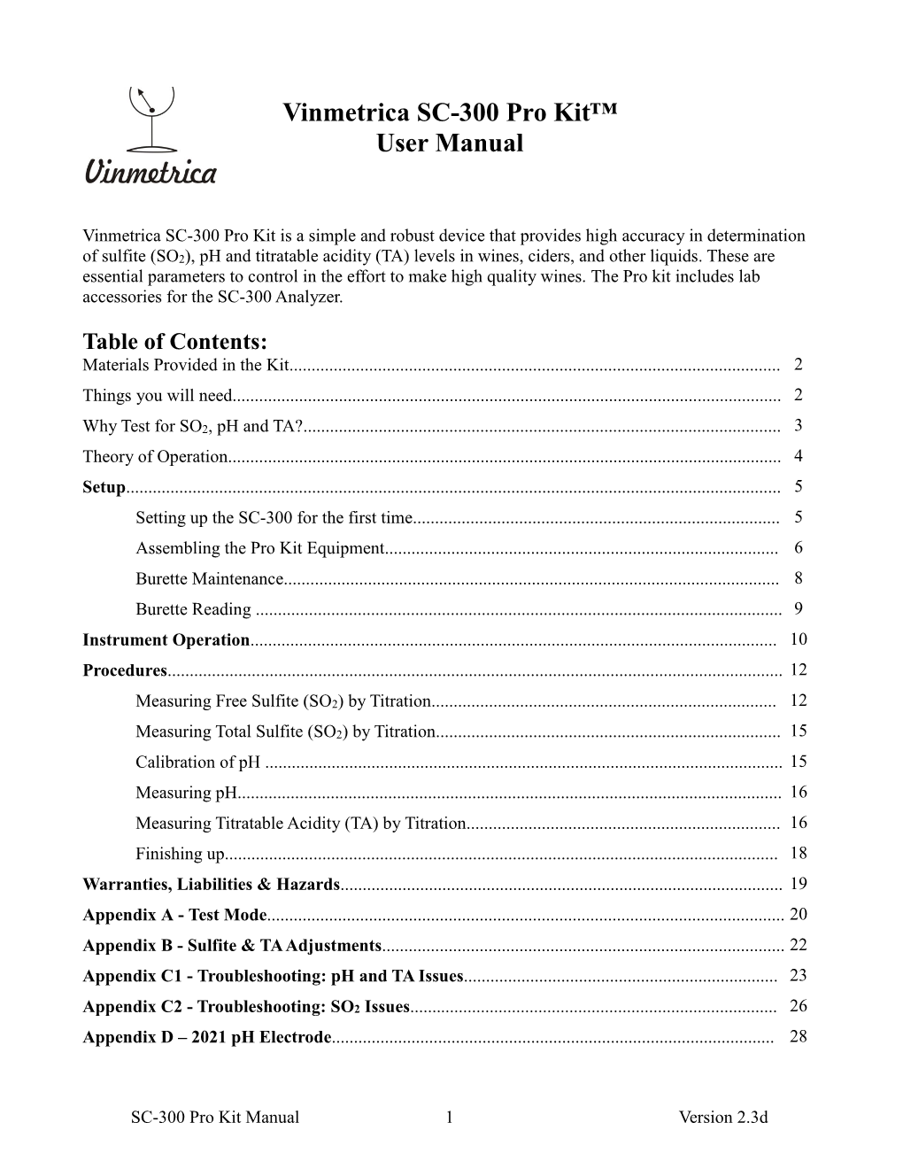 SC-300 Pro Kit Manual 1 Version 2.3D Materials Provided in the Kit