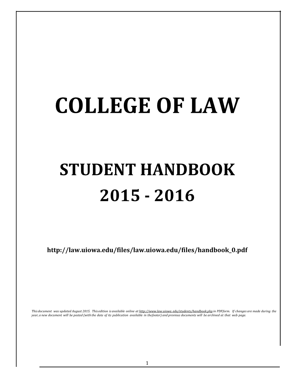 Student Handbook 2015