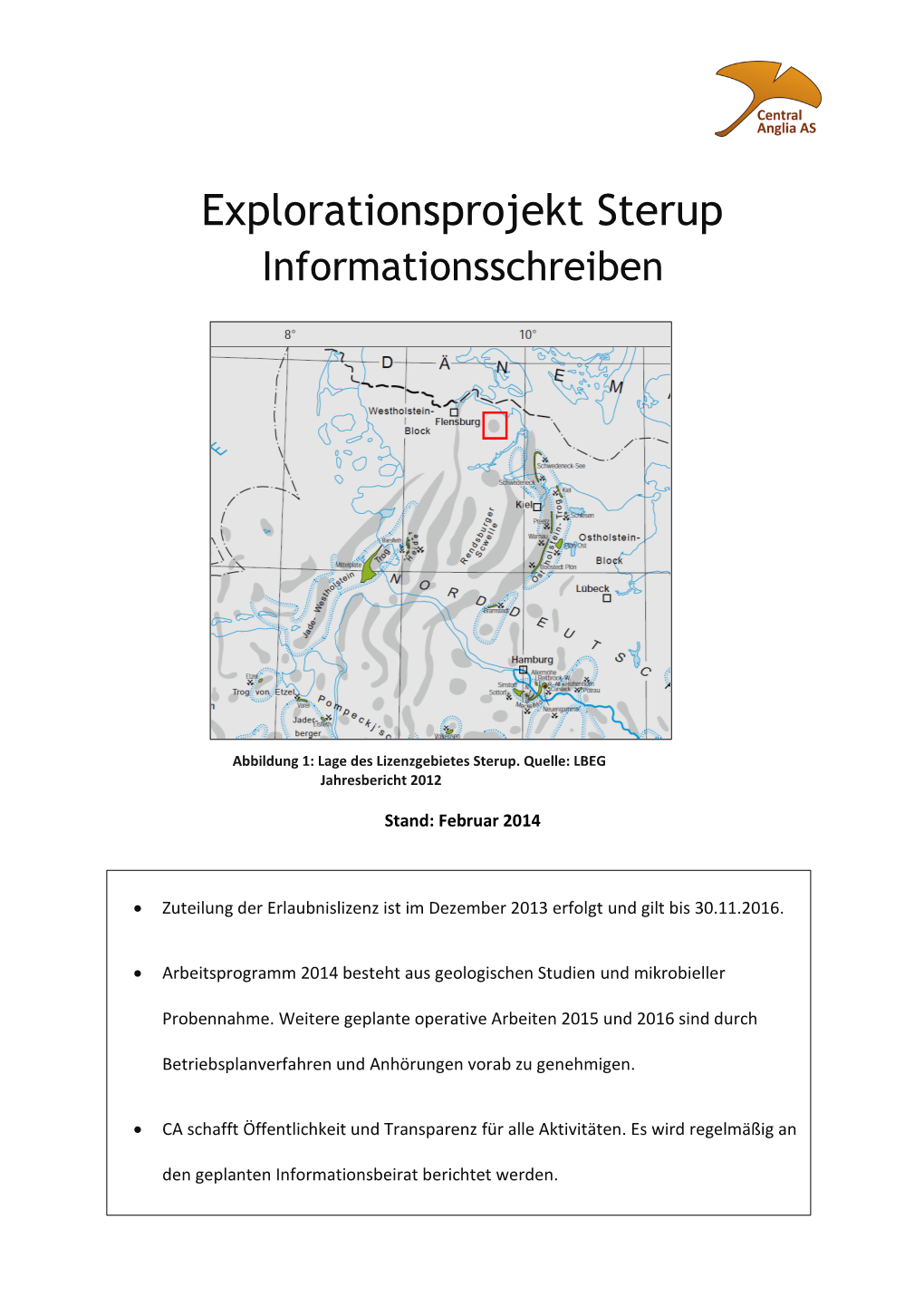 Explorationsprojekt Sterup Planung