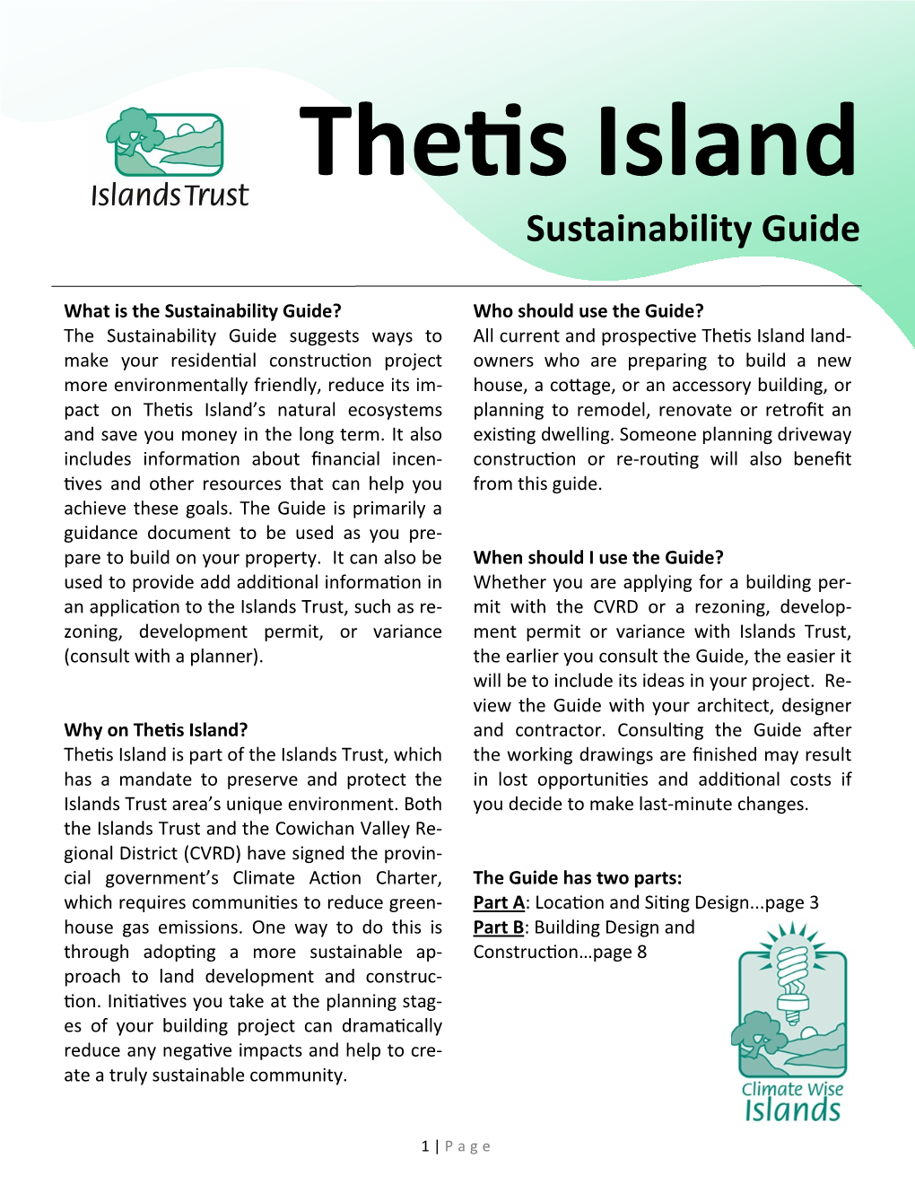 Thetis Island Sustainablity Guide