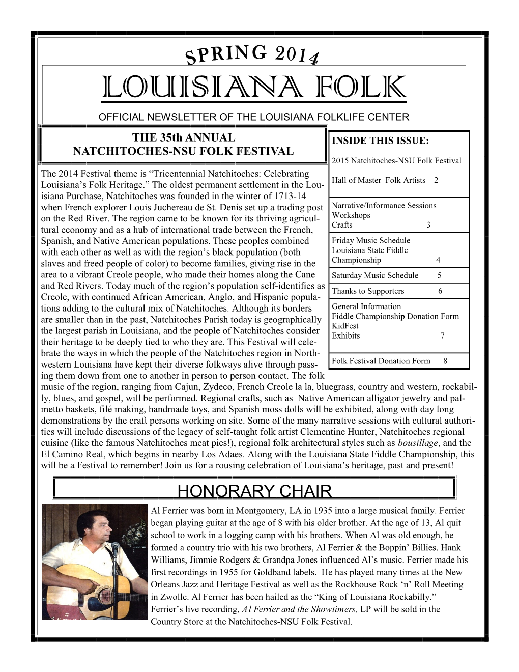 Louisiana Folk [Spring 2014]