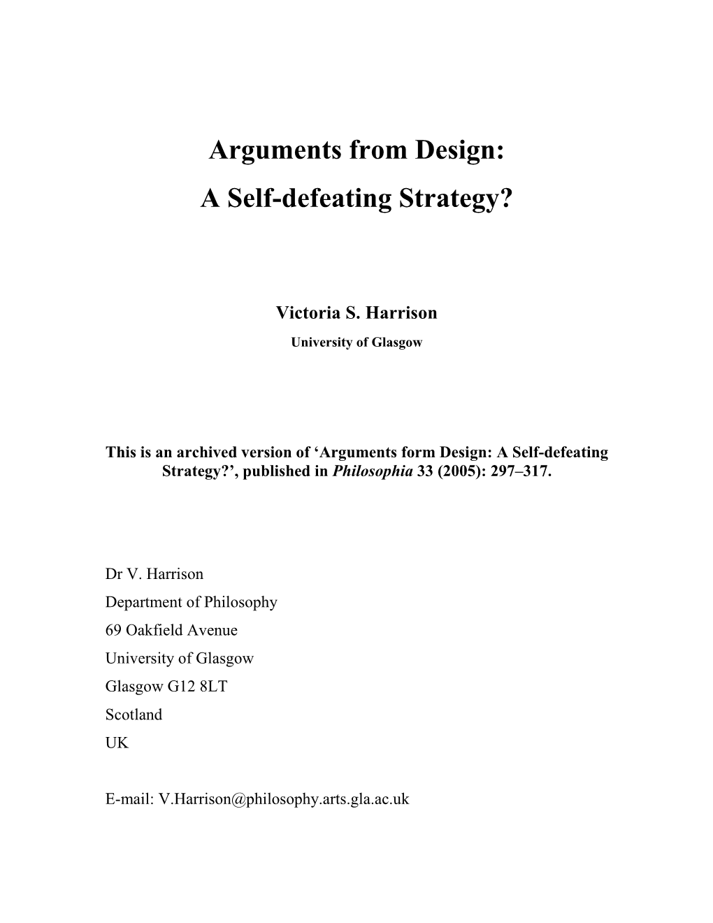 Arguments from Design