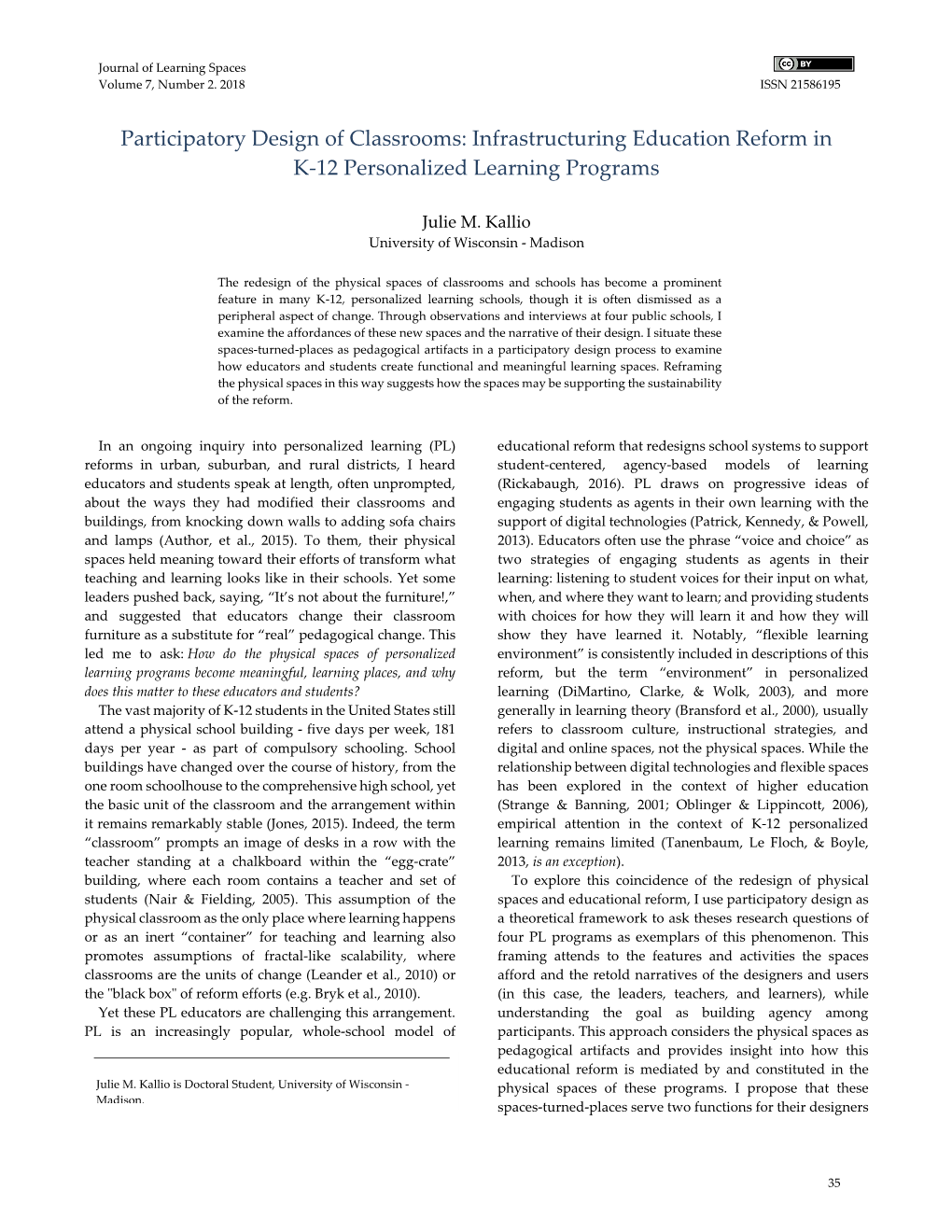 Participatory Design of Classrooms: Infrastructuring Education Reform in K-12 Personalized Learning Programs