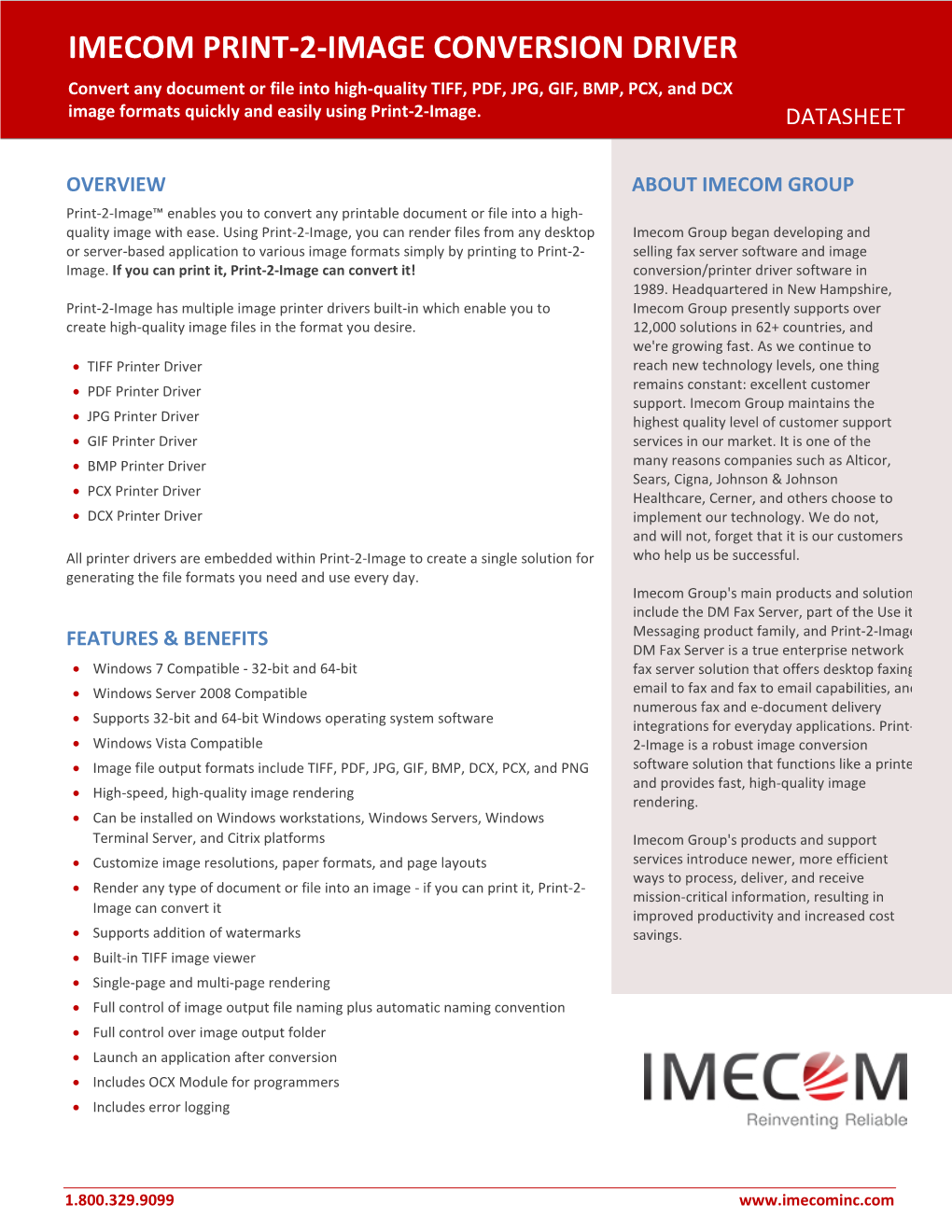 Imecom Print-2-Image Conversion Driver