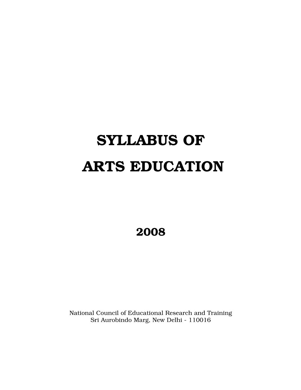 Syllabus of Arts Education