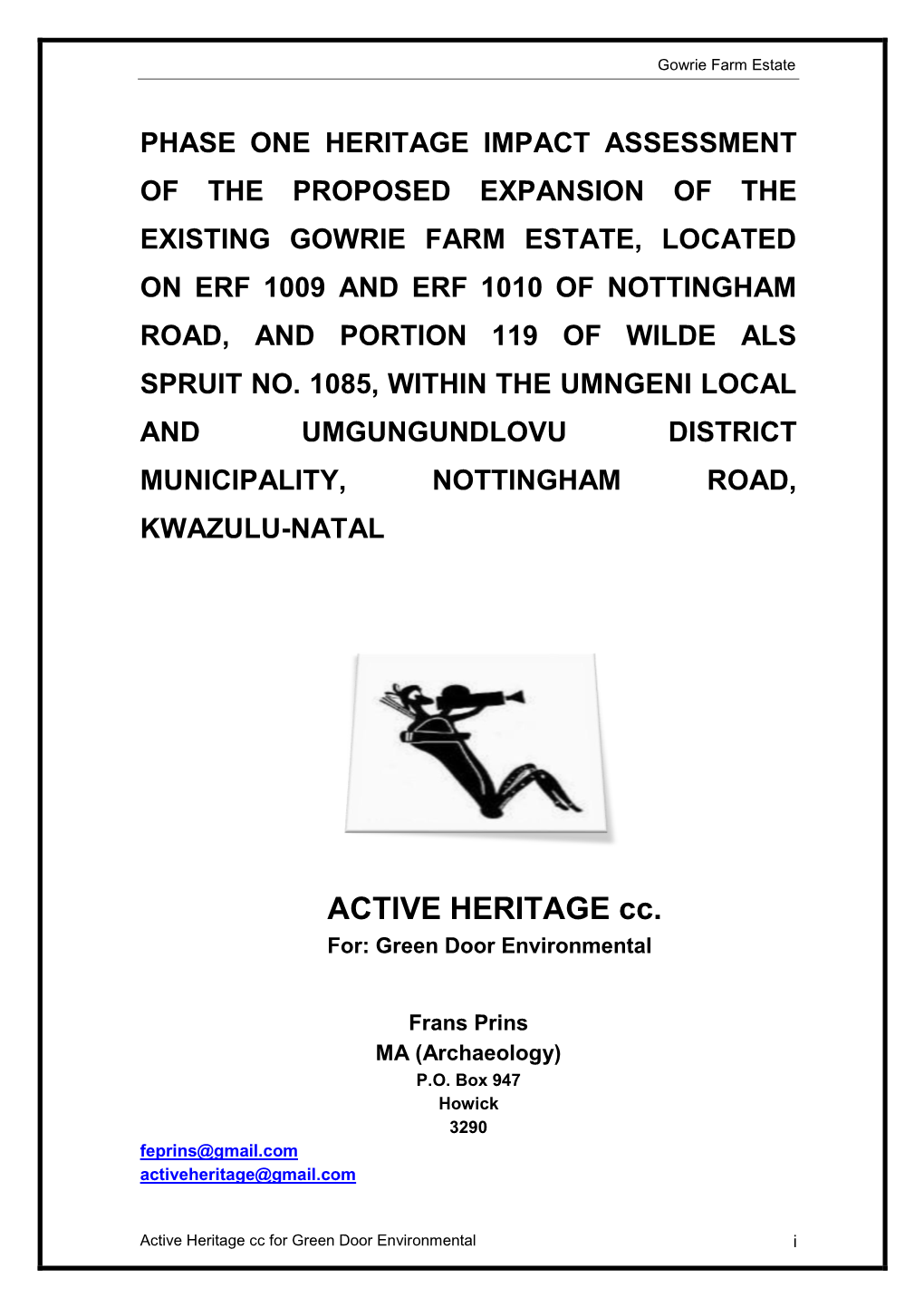 Gowrie Farm Estate HIA.Pdf