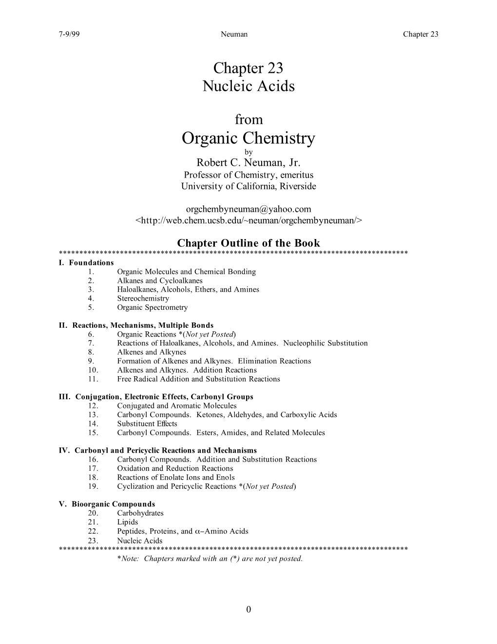 Chapter 23 Nucleic Acids