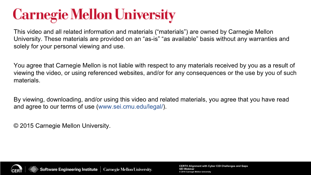 Carnegie Mellon University Notice