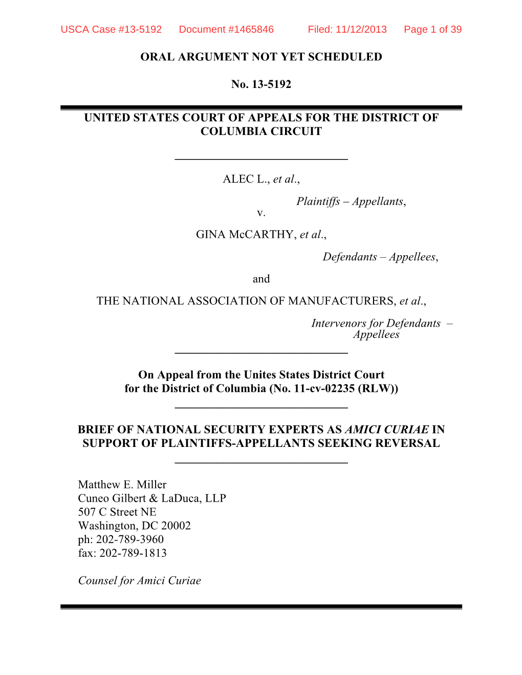 2013.11.12 2256 Draft National Security Amicus Brief